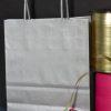 Sacs Shopping Papier Mat Argent & Or Minis 18cm Italie XS Lots de 10 sacs