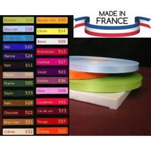 Rubans tissu satin 10mm x 100m une face ribanbel fabriqué en france MIF