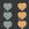 Etiquettes adhésives Coeur Or Argent Rouge vif