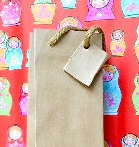 Sacs papier Bouteille poignée coton cavistes
