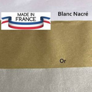 Papier de soie 50 x 75 cm Métallisé Blanc Nacré Or Argent Platine Fab France MIF en mains 20feuilles ou rames