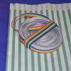 Pochettes cadeaux PM 14cm 1ers prix éventail bleu rayures vertes MIF Fabriqué en France