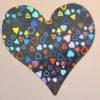 Etiquettes adhésives coeur argent GM Made in France