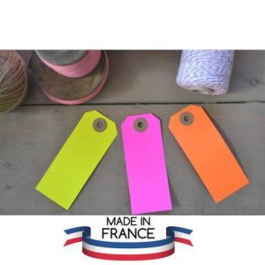 Etiquettes américaines fluo rose jaune ou orange Fabrication France MIF(Exclusif !)