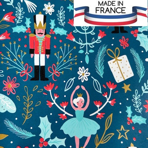 Papier cadeau noël rétro Poupées danseuses soldats Folklore France Recyclable 70cm 50cm