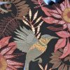 Rouleau / Bobine papier fleurs ROUGE ROUILLE ciel doré mat 70*100 Fabriqué en Italie comptoir