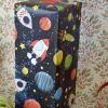 Papier cadeau Fusées Planètes bleu marine Enfants Jeunesse 70cm 100m