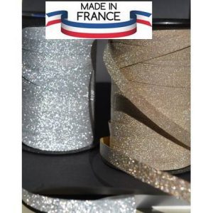 Rubans Bolducs Fantaisie Paillettes Champagne Argent Rouge Noir Chocolat Vert 10mm MIF