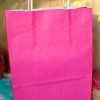 Sacs papier rose fuchsia A 24cm Fabriqué en France MIFpoignée ficelle