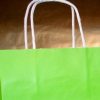 Sacs papier vert pomme anis 24CM fabriqué en France MIF A poignée ficelle