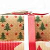 Rouleau papier CADEAU KRAFT Noël Sapins Verts Etoiles Rouge Pois blanc 70x100 Europe