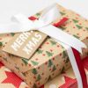 Rouleau papier CADEAU KRAFT Noël Sapins Verts Etoiles Rouge Pois blanc 70x100 Europe