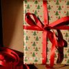 Rouleau papier CADEAU KRAFT Noël Sapins Verts Etoiles Rouge Pois blanc 70x100 Europe