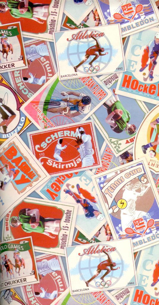 Rouleau / Bobine papier Fabriqué France MIF sports années 50 hockey ski tennis course