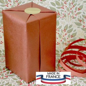 Papier cadeau kraft rouge métal mat recyclé Fabriqué en France MIF