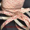 Ruban Bolduc Etoiles Mat Rouge Crème Kraft 10mm MIF Fabrication Française