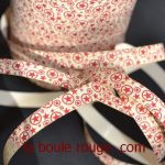 Ruban Bolduc Etoiles Mat Rouge Crème Kraft 10mm MIF Fabrication Française