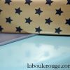 Rouleau / Bobine papier doré mat étoiles Noir 70cm Europe