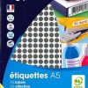 Etiquettes adhésives Apli Agipa noir A5 mif 8mm 15mm