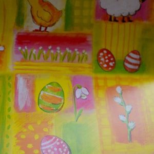 Feuilles papier cadeau Lapin Poussin Oeuf Paques 70cm 100cm paques chocolat