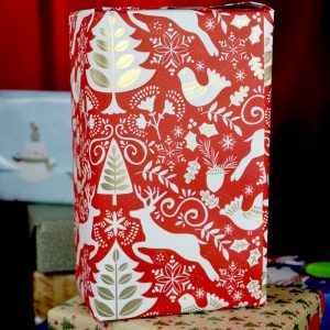 Papier cadeau Noel Rennes Rouge Blanc rouleaux comptoir 70 100m 50m