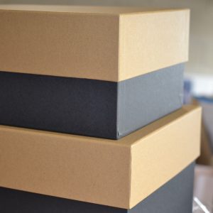 Boîtes Papier Carton Kraft et Noir intérieur blanc MM GM