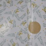 Rouleau papier cadeau Noel blanc vert olive doré mat double face comptoir70cm Europe