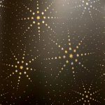 Papier cadeau métallisé noir avec étoiles dorées argentées 50cm 200m bobine comptoir Italie recyclable