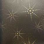 Papier cadeau métallisé noir avec étoiles dorées argentées 50cm 200m bobine comptoir Italie recyclable