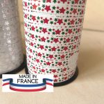 Nouveauté ! Fabriqué en France bolduc ruban ETOILES ROUGE ET VERTE 10mm